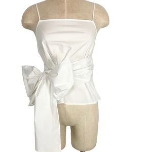 Elizabeth and James White with Wraparound Sash/bow and Back slit top, Size Small